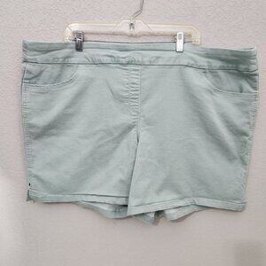 Liz Claiborne Womens Plus Size Shorts 26W Soft Green Pull on